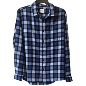 Stitch Note Plaid Long Sleeve Button Up Shirt Size XXL